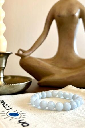 Akuamarin Doğal Taş Bilezik (Boğaz Çakrası & Kalp Çakrası)