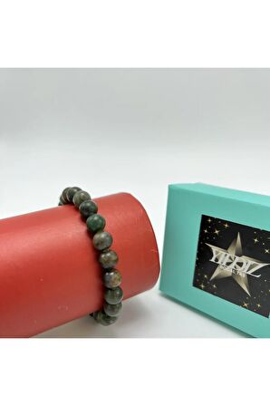 Sertifikalı Afrika Yeşim 8mm Elastik Misinalı Doğal Taş Bileklik