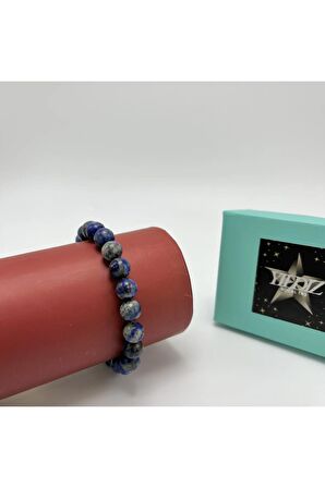 Lapis Lazuli 8mm Elastik Misinalı Doğal Taş Bileklik