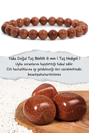 Yıldız Doğal Taş Bileklik 8 Mm ( Taş Hediyeli ) (uyku Sorunu Ve Yıldız Düşüklüğü ) Aa Kalite
