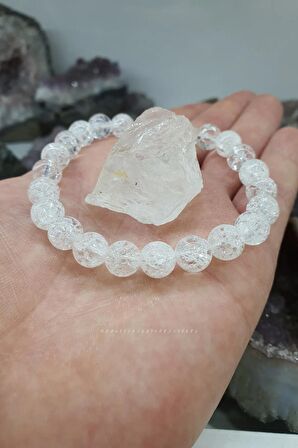 Necef Doğal Taş Bileklik Aa Kalite 8 Mm ( Kristal Kuvars Hediye ) (dengeli Ve Sağlıklı Tutar)