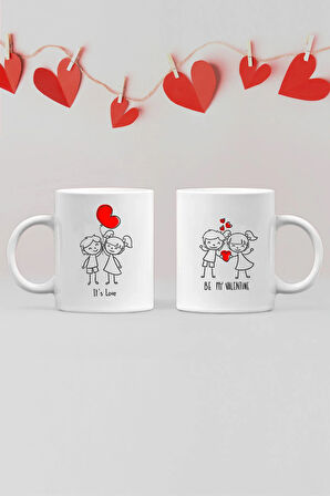 Sevgililer Gününe Özel 2li Kupa Bardak Seti