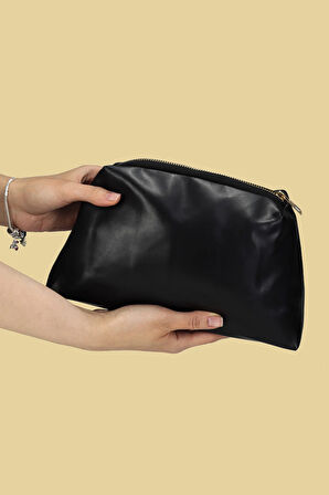 Fularlı Büyük Boy Siyah Kadın Çanta