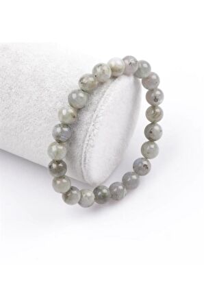 Labradorit Doğal Taş Bileklik 8 mm Küre Kesim