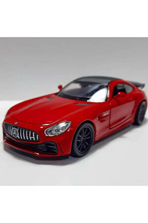 1.36 ÖLÇEK WELLY MARKA LİSANSLI MERCEDES AMG GTR KIRMIZI RENK 12 CM MODEL METAL ARABA