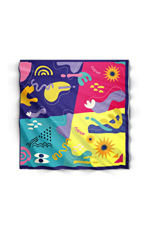 Çok Renkli Desenli Fular