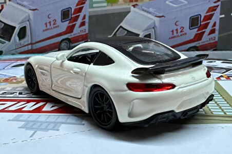 Oyuncak Metal Model Araba 1/36 Çek Bırak Mercedes Amg Gtr Beyaz