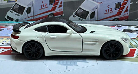 Oyuncak Metal Model Araba 1/36 Çek Bırak Mercedes Amg Gtr Beyaz