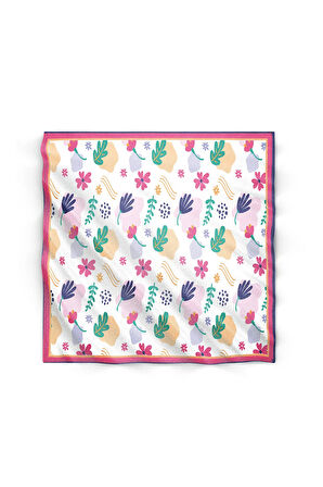 Pembe Çiçekli Fular