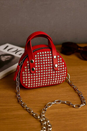 Lüks Mini Elmas Taş işlemeli El Ve Omuz çantası