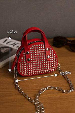 Lüks Mini Elmas Taş işlemeli El Ve Omuz çantası