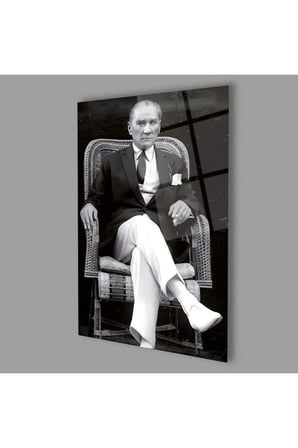 Atatürk Baskılı Cam Tablo 4mm Dayanıklı Temperli Cam..