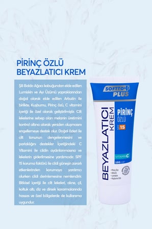 Softto Plus Pirinç Özlü Beyazlaştırıcı Krem