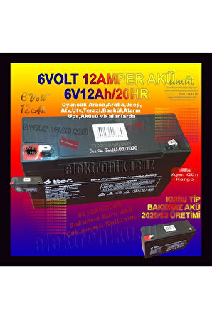 6v 12ah , 6volt 12amper , 6 Volt 12 Amper , Kargo Bedava , Oyuncak Araba Aküsü 6v 12ah 20hr