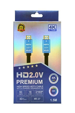 2.0 HDMI Kablo 4K@60Hz x 2K@144Hz Ethernet 18GBS Arc Hdtv 4Kx2K HDMI Kablosu