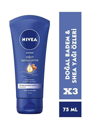 NIVEA Yoğun Nemlendirici El Kremi 75ml Doğal -3adet