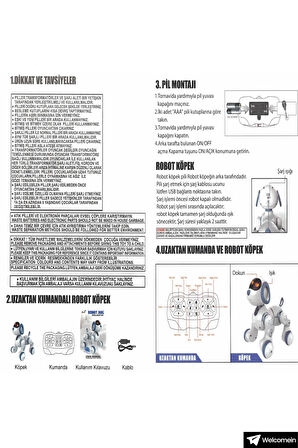 Oyuncak 30 Fonksiyon Uzaktan Kumandalı Şarjlı Sesli Işıklı Dokunma Algılama Programlama Robot Köpek