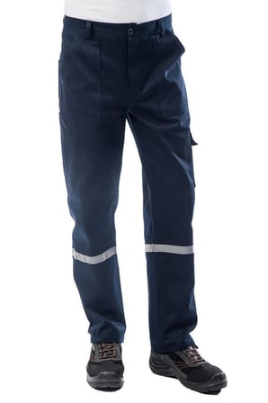 Yazlık Iş Pantolonu 16*12 Gabardin Reflektörlü Kargo Cepli