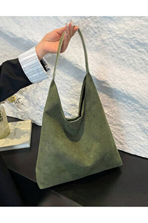 Büyük Kapasiteli Gündelik Tote Çanta Kadınlar Günlük Kullanım Ve İşe Gidiş İçin Trendy Süet Çanta