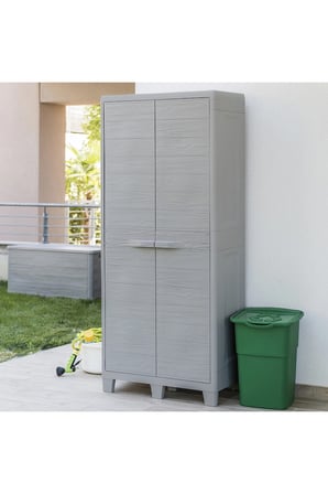 Toomax  XL Tall Dolap Bahçe Dolabı, Balkon Dolabı, Banyo Dolabı 78x46x182cm Açık Gri