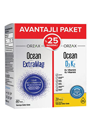 Ocean Extramag 60 Tablet + Ocean D3K2 20 ml Kofre