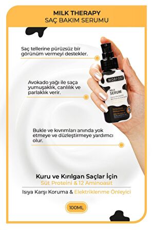 Milk Therapy Keratin Saç Serumu 100 Ml-yıpranmış Saçları Onarıcı, Yumuşak Ve Canlı Saçlar