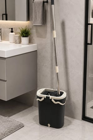 VIPSET Pro Tablet Mop Temizlik Seti %100 Temiz Su Antrasit – Temiz & Kirli Su Ayrımlı VP-601