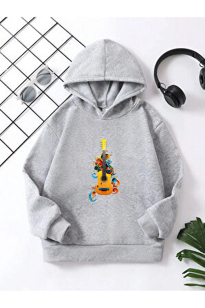 Çocuk Kapüşonlu Baskılı Sweatshirt