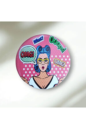 Retro Pop Art Tasarım Buton Rozet