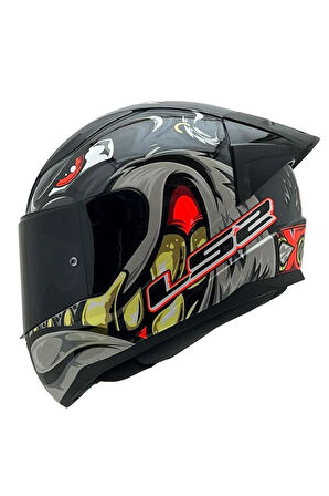 Rapıd 2 Spox Kırmızı Gri Kask Spoiler-şeffaf Cam Hediye