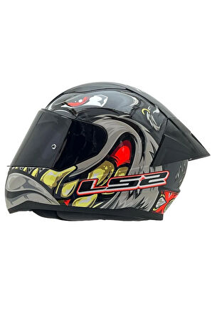 Rapıd 2 Spox Kırmızı Gri Kask Spoiler-şeffaf Cam Hediye