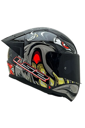 Rapıd 2 Spox Kırmızı Gri Kask Spoiler-şeffaf Cam Hediye