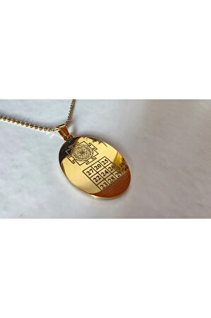 Sri yantra ve kubera yantra satış artırma ve iş başarısı sayı sekanslı çelik kolye