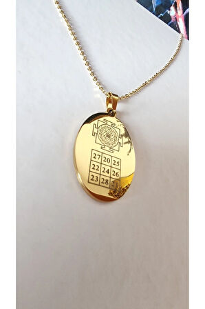 Sri yantra ve kubera yantra satış artırma ve iş başarısı sayı sekanslı çelik kolye