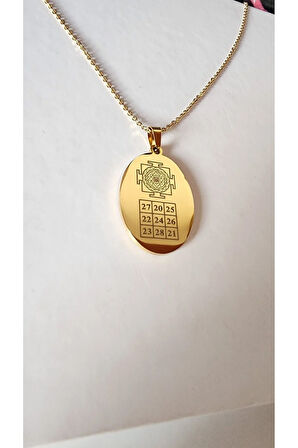 Sri yantra ve kubera yantra satış artırma ve iş başarısı sayı sekanslı çelik kolye