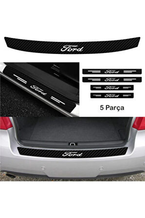 MRK Ford Focus İçin Uyumlu Aksesuar Oto Bağaj Ve Kapı Eşiği Sticker Set Karbon