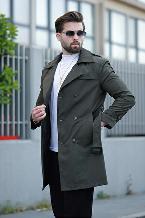 ERKEK PREMİUM APOLETLİ DERİ TRENÇKOT & PARDESÜ