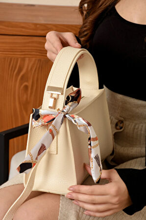 FULARLI ŞIK TREND EL VE OMUZ ÇANTASI