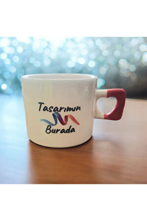 Özel Tasarım El Yapımı Kalp Kupa Mug - Çay Kahve Fincanı
