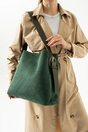 Suet Deri Kadın Omuz Çantası Yavrulu