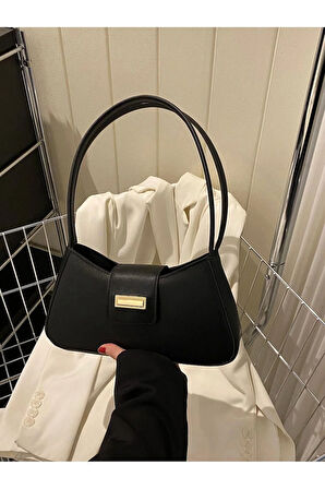 Kadın klasik kapaklı tokalı Baget çanta