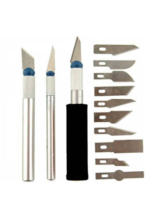 13 Adet / Takım Oyma Bıçakları Yapma Polimer Kil Metal Neşter Bıçak Araçları Kiti + Kutusu