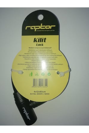 Raptor Bisiklet kilidi, motor Kilidi 12x80, halat kilit