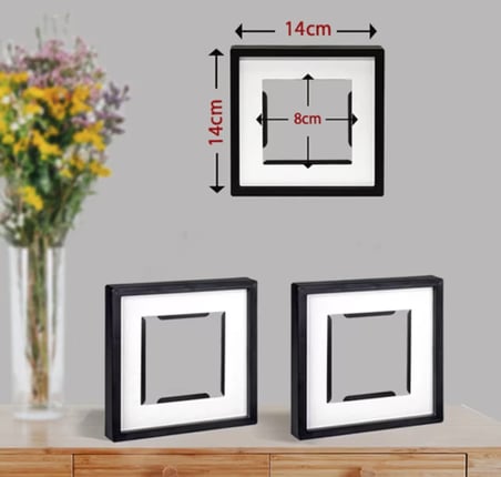 Yapışkanlı Sök-Tak Paspartulu Siyah 14x14cm POLA Kare Fotoğraf Çerçevesi - 6'lı Paket