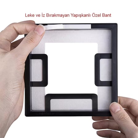 Yapışkanlı Sök-Tak Paspartulu Siyah 14x14cm POLA Kare Fotoğraf Çerçevesi - 6'lı Paket