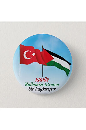 Filistin Kudüs Bayrakları - İğneli Yeni Rozet (2 ADET)