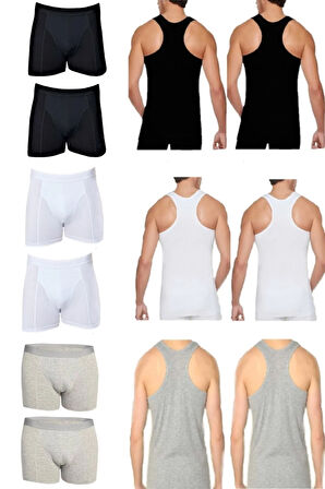 Erkek 6 Adet Sporcu Atlet 6 Adet Elastan Boxer - 12li Paket