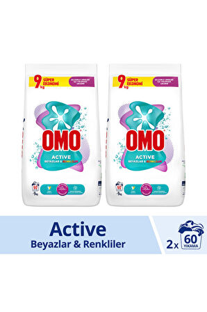 Omo Active Beyazlar&Renkliler 2x9kg