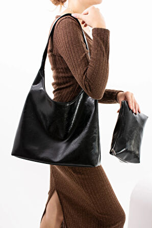 Kadın Omuz Çantası Makyaj Çantalı Kaliteli Deri