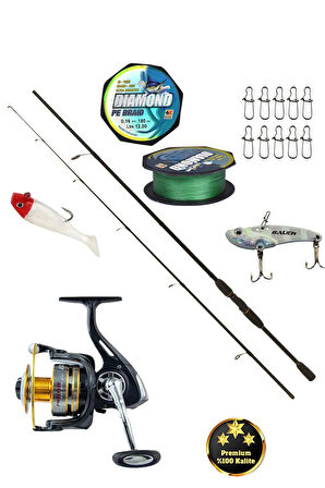 Spin Takımı Barca 240cm 8-30gr Atarlı Olta Kamışı Fighter 3000 Metal Kafa Olta Makinası